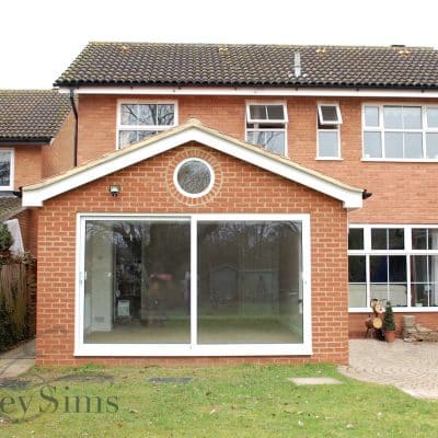 Extension with patio door