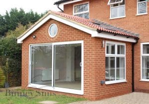 Extension with patio door