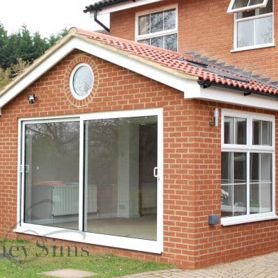 Extension with patio door